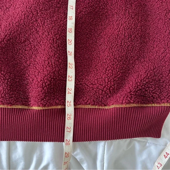 JW ANDERSON Wine Red Textured Sweater deep pile fleece Uniqlo - Picture 5 of 6